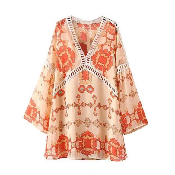 •Fifth Avenue• Boho V-Neck Beach Cover-up - Picture 2 of 8